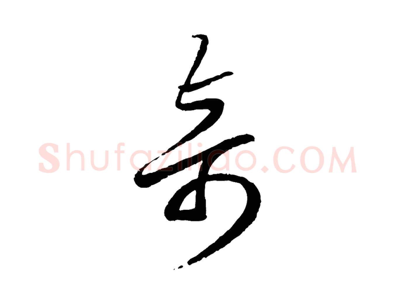 奇毛笔行书写法,摘自明代董其昌跋行穰帖