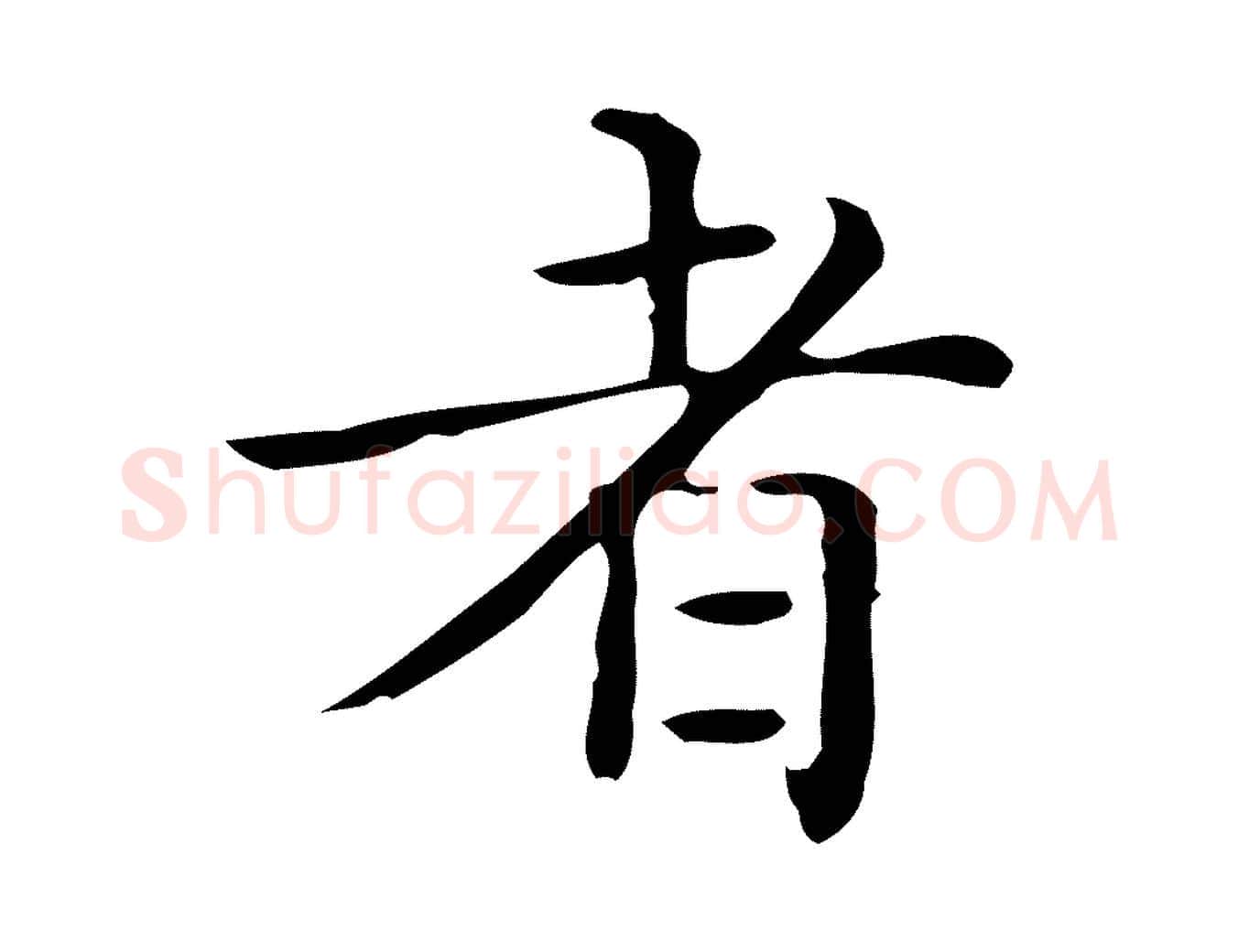 者毛笔行楷写法,摘自唐代佚名临右军东方先生画赞