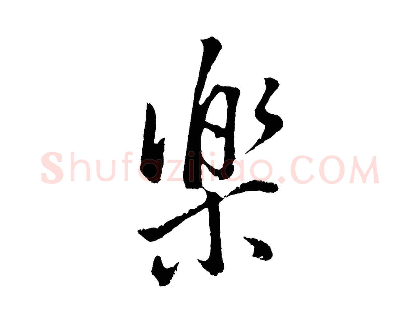樂毛笔行书写法,摘自明代董其昌仿米南宫