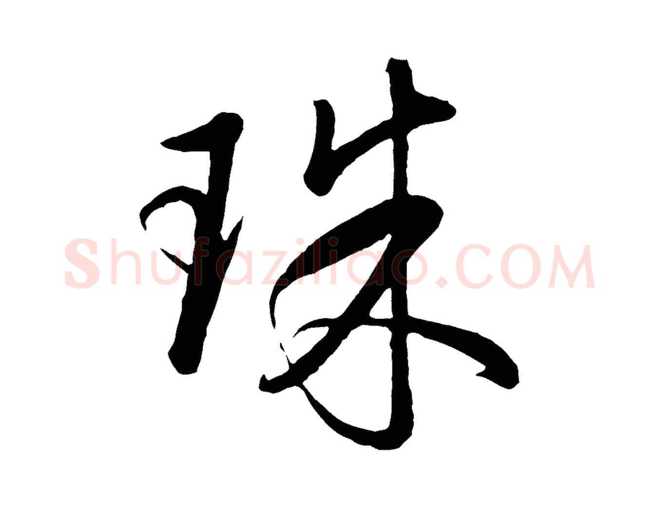 珠毛笔行书写法,摘自明代董其昌仿米南宫