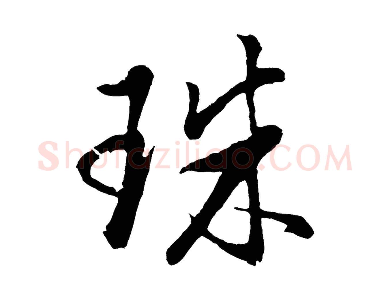 珠毛笔行书写法,摘自明代董其昌仿米南宫