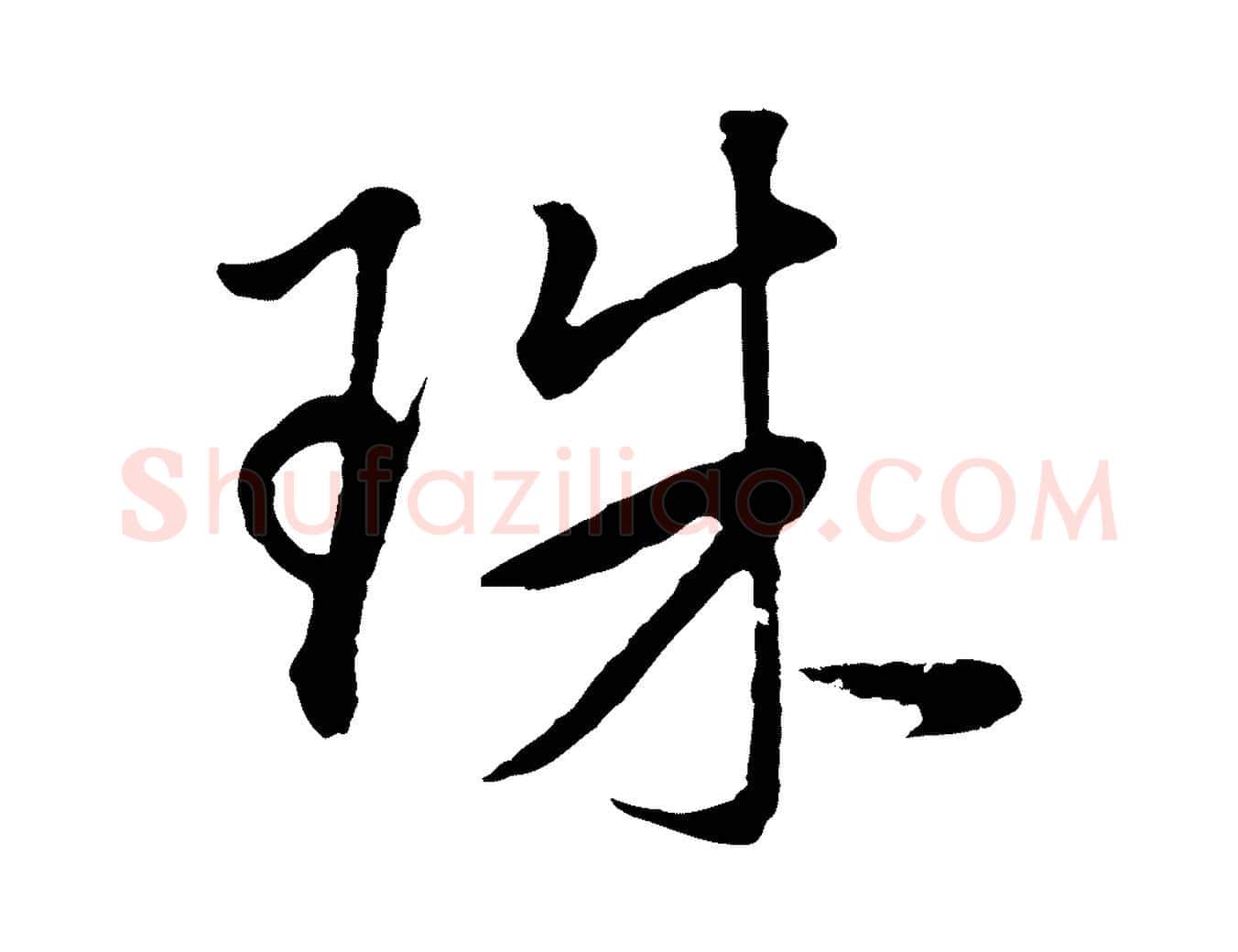 珠毛笔行书写法,摘自明代董其昌仿米南宫
