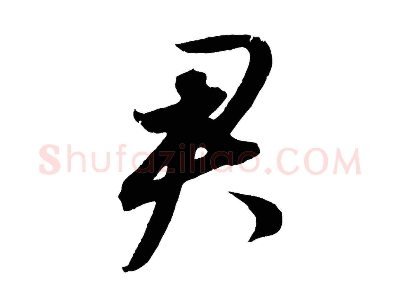 君毛笔行书写法,摘自明代董其昌跋送梨帖