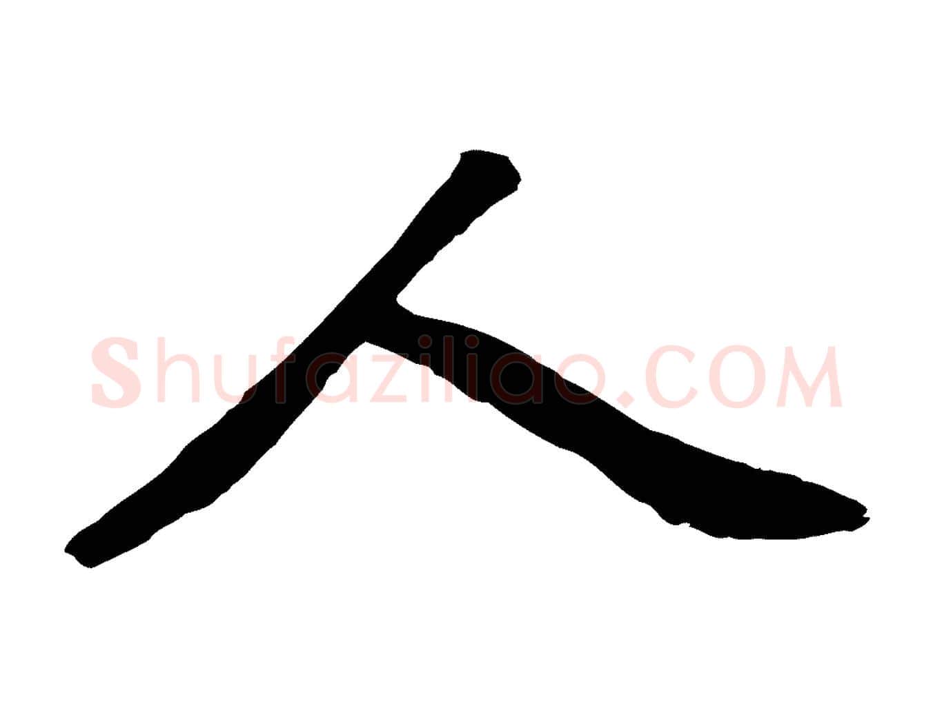 人毛笔行书写法,摘自明代董其昌仿苏文忠公