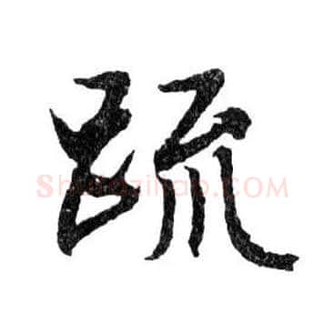 疏毛笔行书写法,摘自明文徵明滕王阁记行草册页
