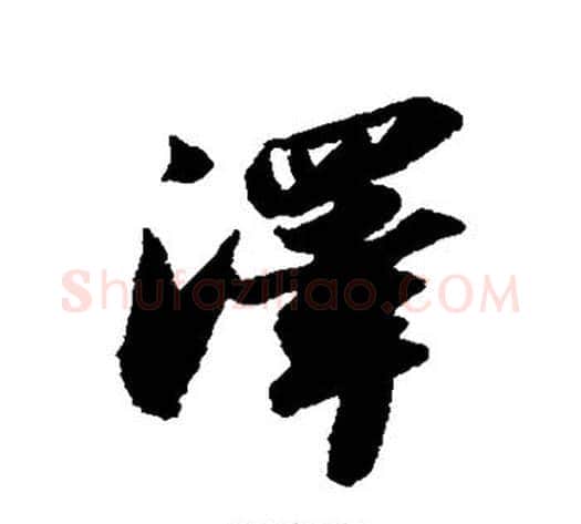泽字苏轼毛笔行书书法写法,摘自苏轼毛笔行书书法作品
