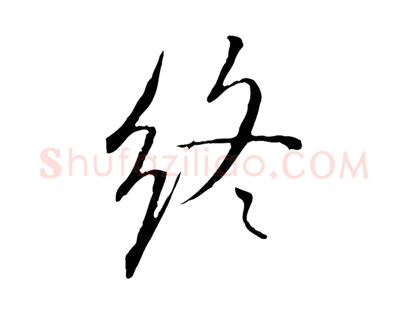 終毛笔行书写法,摘自宋代米芾跋褚遂良临兰亭序