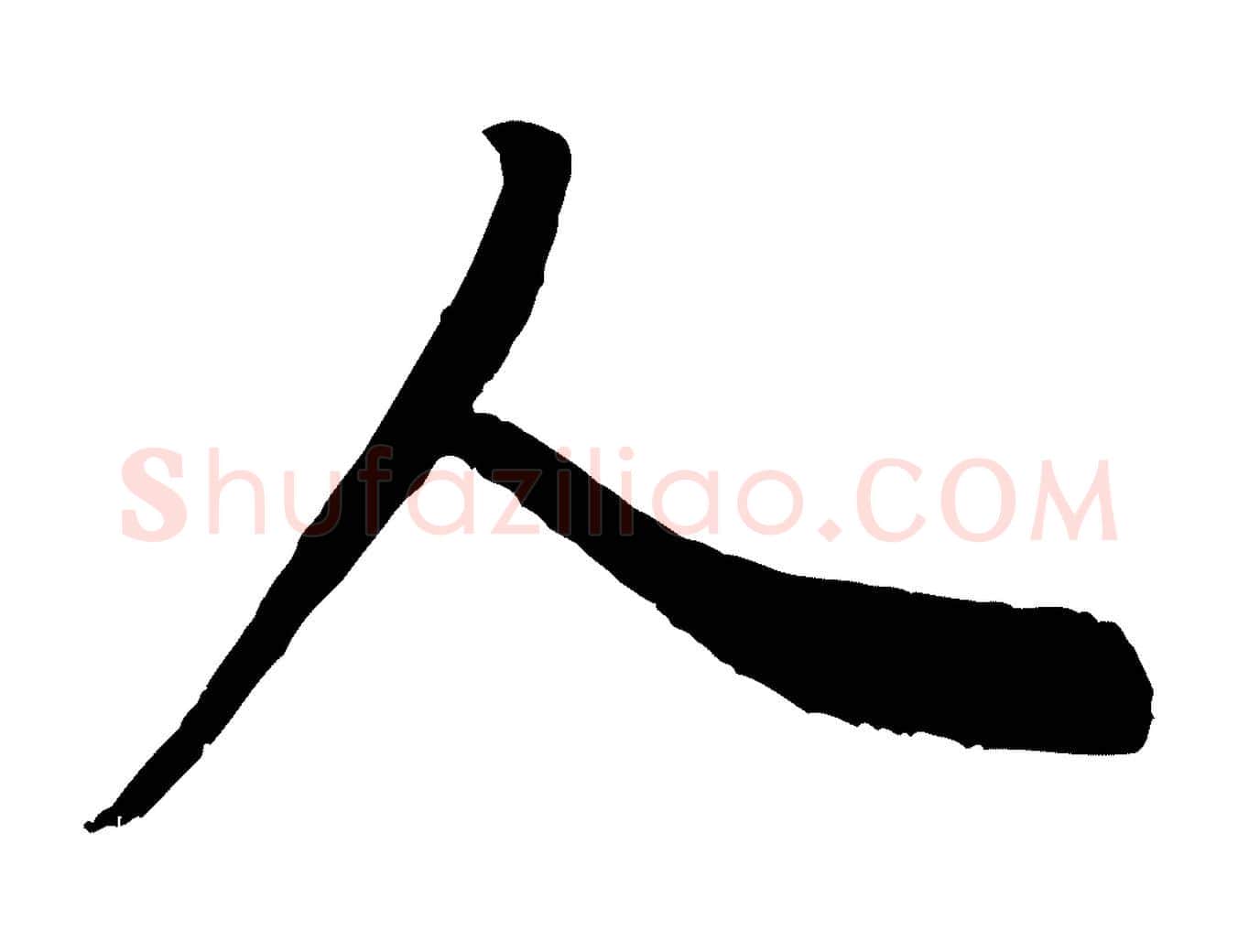 人毛笔行书写法,摘自宋代米芾适意帖