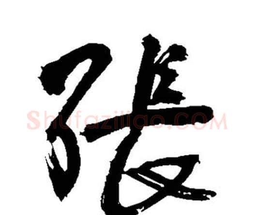 张字王铎毛笔行书书法写法,摘自王铎毛笔行书书法作品