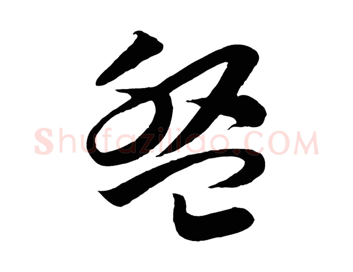 盤毛笔行书写法,摘自宋代高宗洛神赋