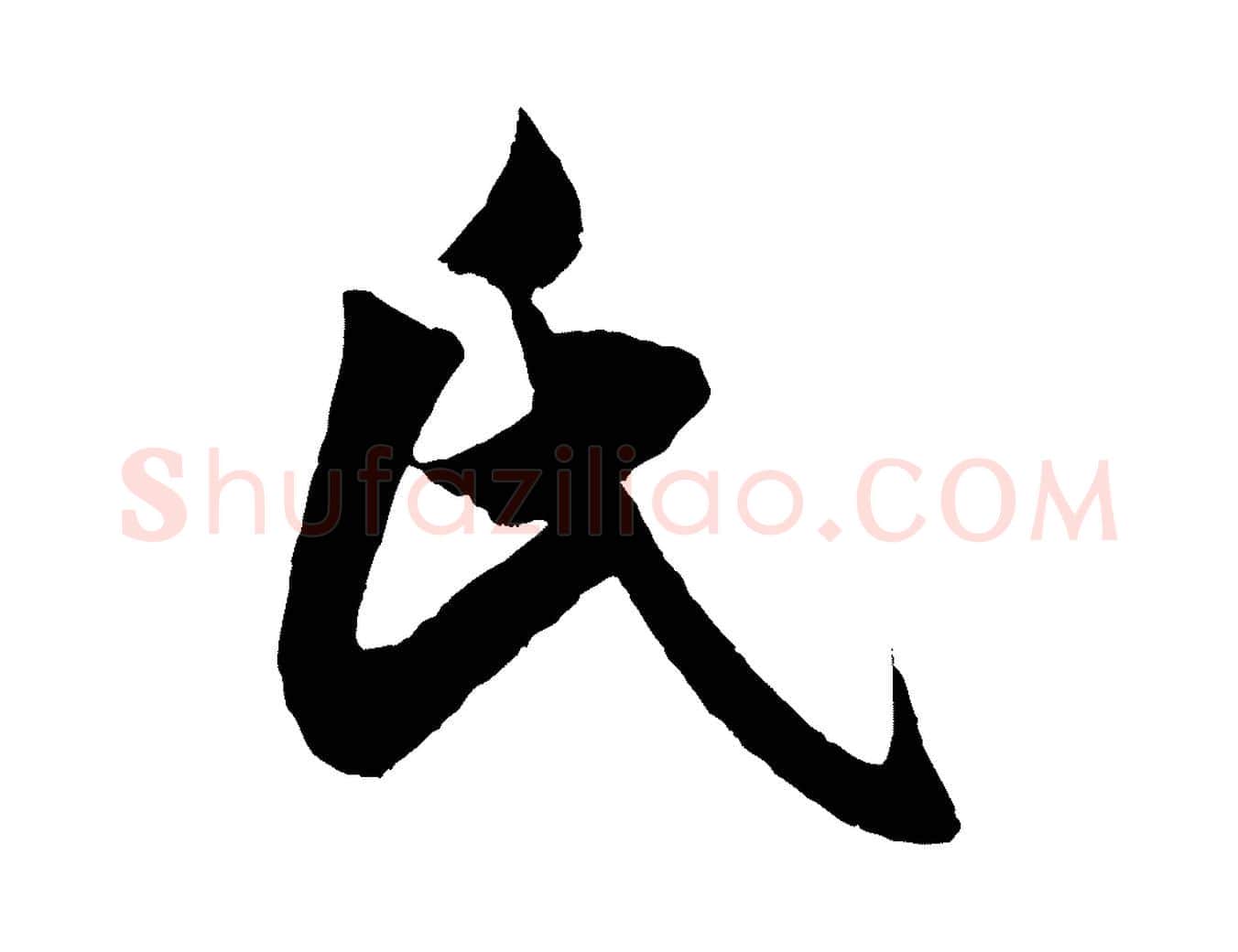 氏毛笔行书写法,摘自宋代米芾适意帖