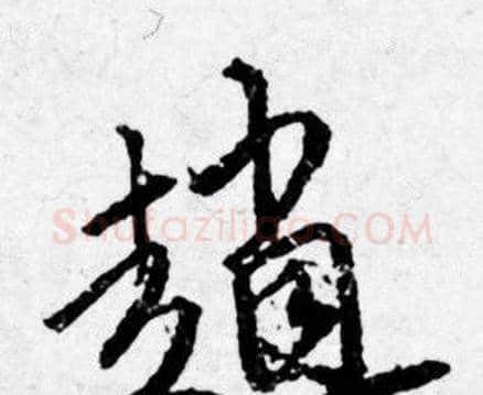 趙字唐寅毛笔行书书法写法,摘自唐寅毛笔行书书法作品