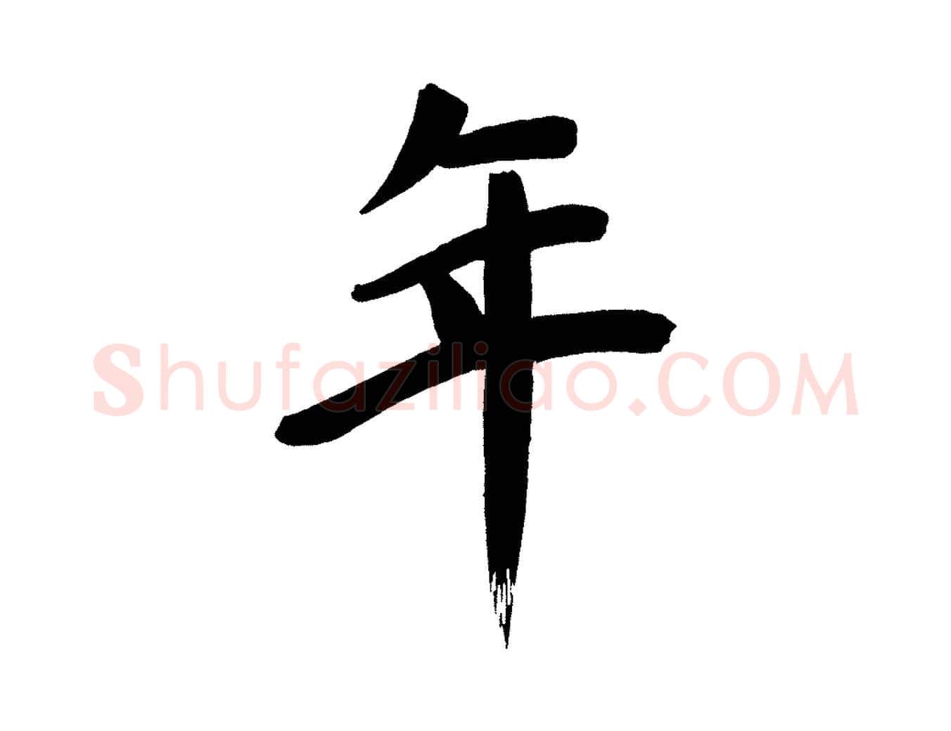 年毛笔行书写法,摘自明代董其昌传赞下