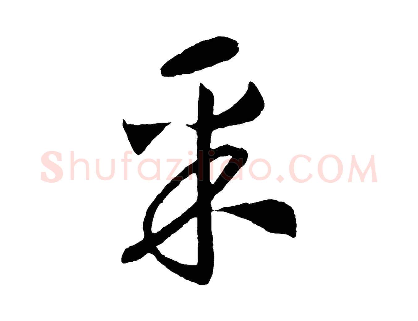 采毛笔行书写法,摘自宋代高宗洛神赋