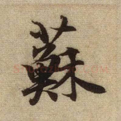 苏毛笔行书写法,摘自元赵孟頫前后赤壁赋