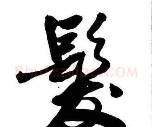 髮字王铎毛笔行书书法写法,摘自集字千字文
