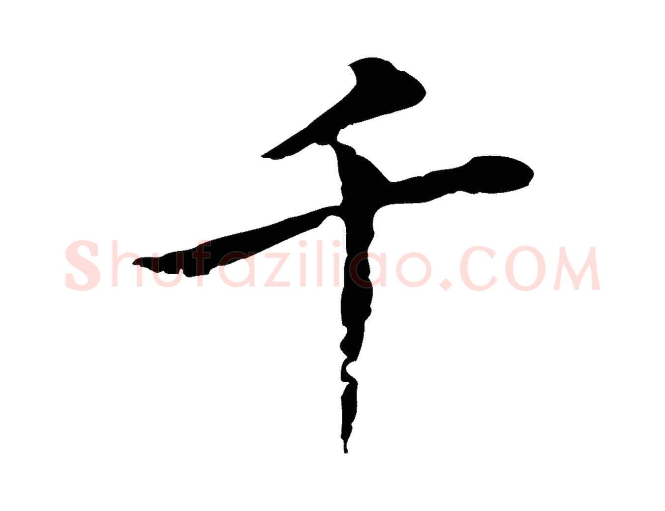 千毛笔行书写法,摘自明代董其昌孝女曹娥碑