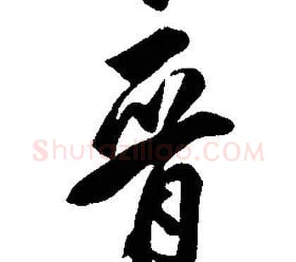 晉字康熙毛笔行书书法写法,摘自千字文