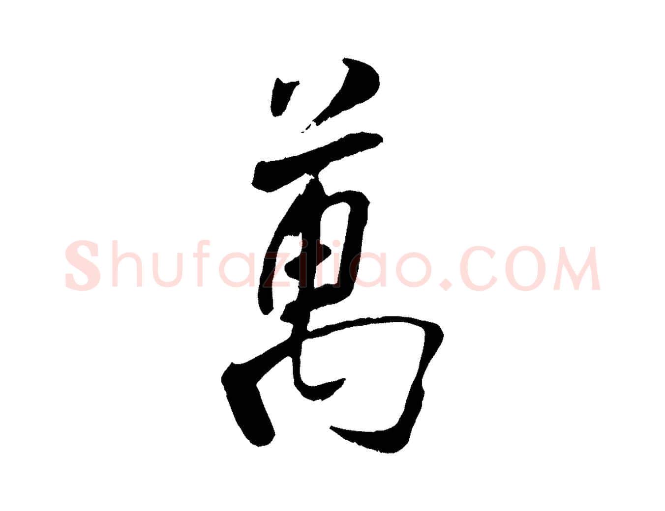 萬毛笔行楷写法,摘自宋代刘熹与伯父帖