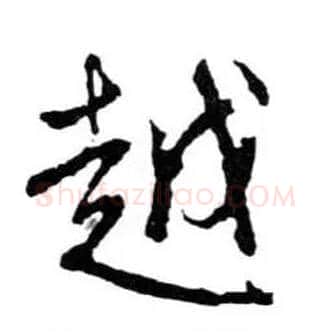 越毛笔行书写法,摘自明文徵明滕王阁记行草册页