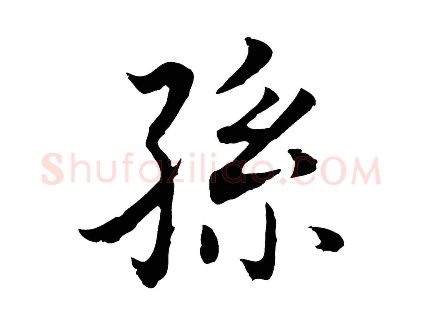 孫毛笔行书写法,摘自明代董其昌邵康节先生自着无名公