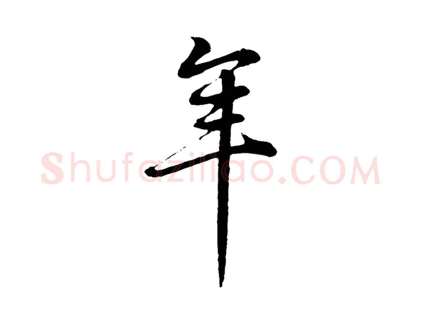 年毛笔行书写法,摘自明代董其昌邵康节先生自着无名公