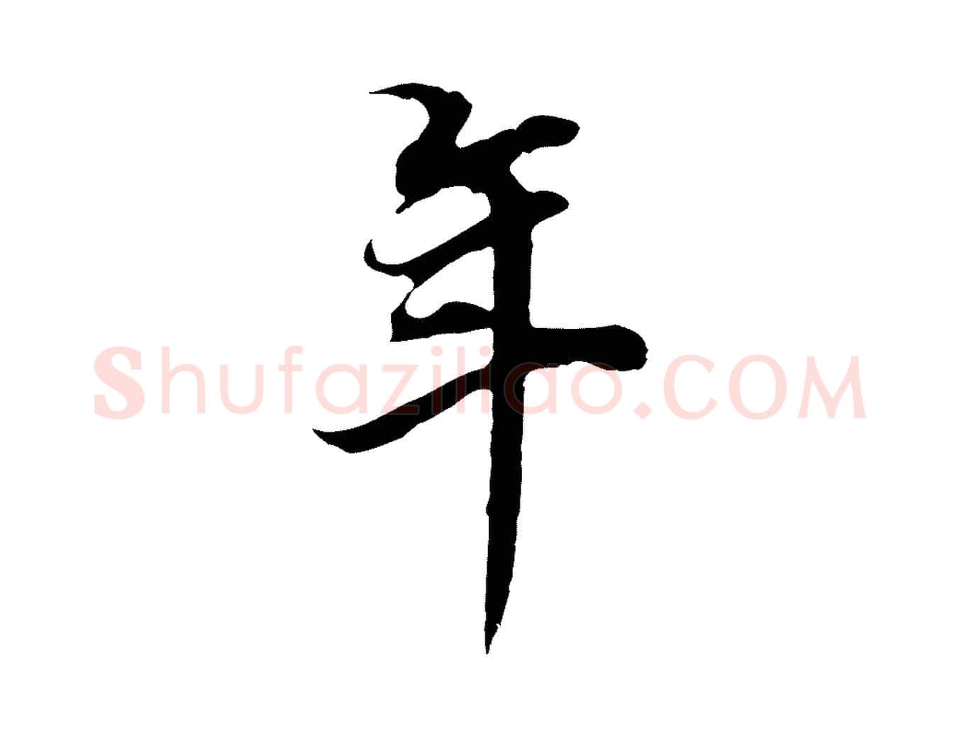 年毛笔行书写法,摘自明代董其昌邵康节先生自着无名公