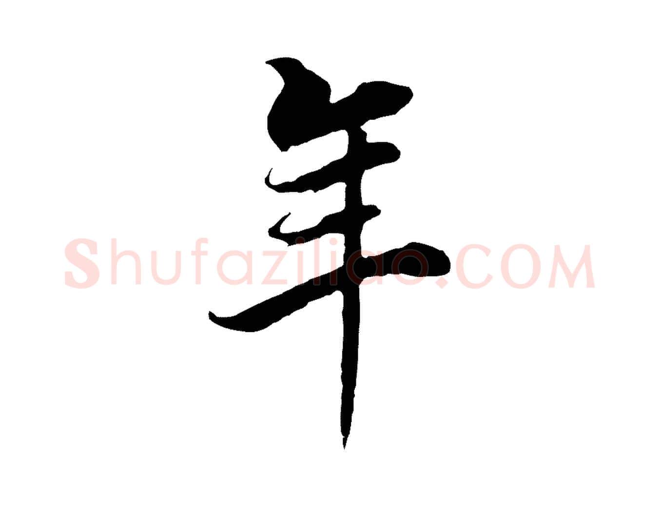 年毛笔行书写法,摘自明代董其昌邵康节先生自着无名公