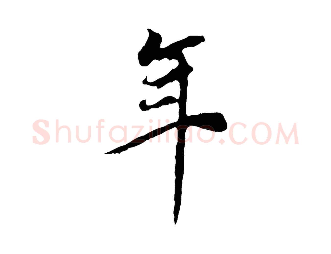 年毛笔行书写法,摘自明代董其昌邵康节先生自着无名公