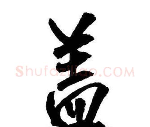 盖字王铎毛笔行书书法写法,摘自集字千字文