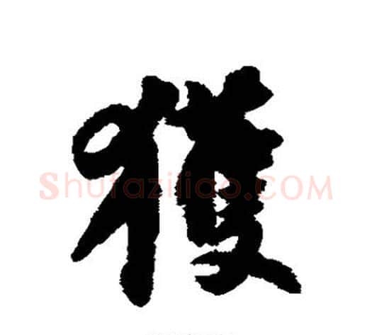 获字苏轼毛笔行书书法写法,摘自苏轼毛笔行书书法作品