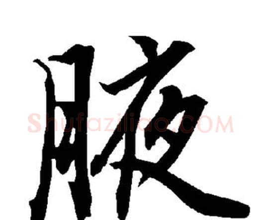 腋字赵孟頫毛笔行书书法写法,摘自赵孟頫毛笔行书书法作品