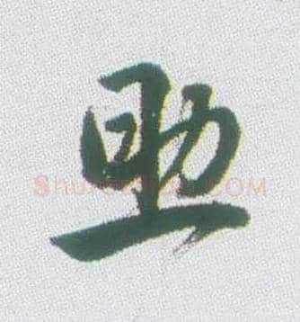 助毛笔行书写法,摘自清张问陶行书诗轴