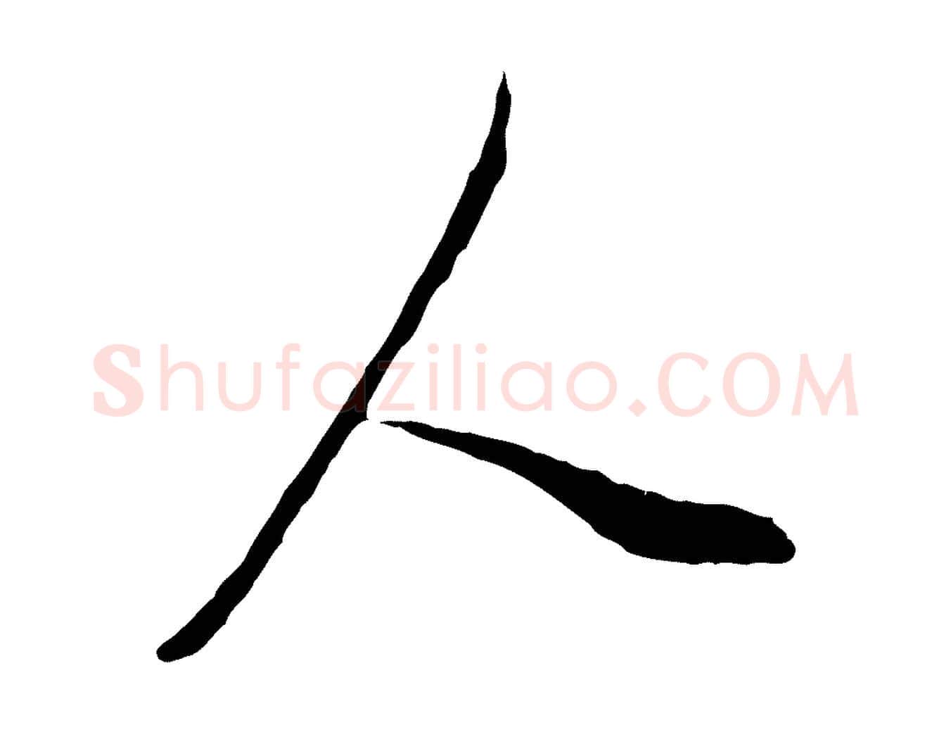 人毛笔行书写法,摘自明代董其昌书古人诗