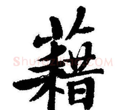 藉字启功毛笔行书书法写法,摘自启功毛笔行书书法作品