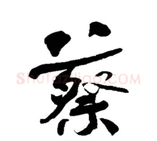 蔡字何绍基毛笔行书书法写法,摘自何绍基毛笔行书书法作品