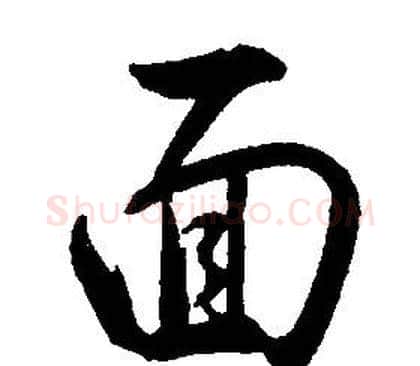 面字康熙毛笔行书书法写法,摘自千字文