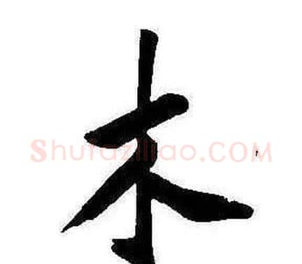 木字康熙毛笔行书书法写法,摘自千字文