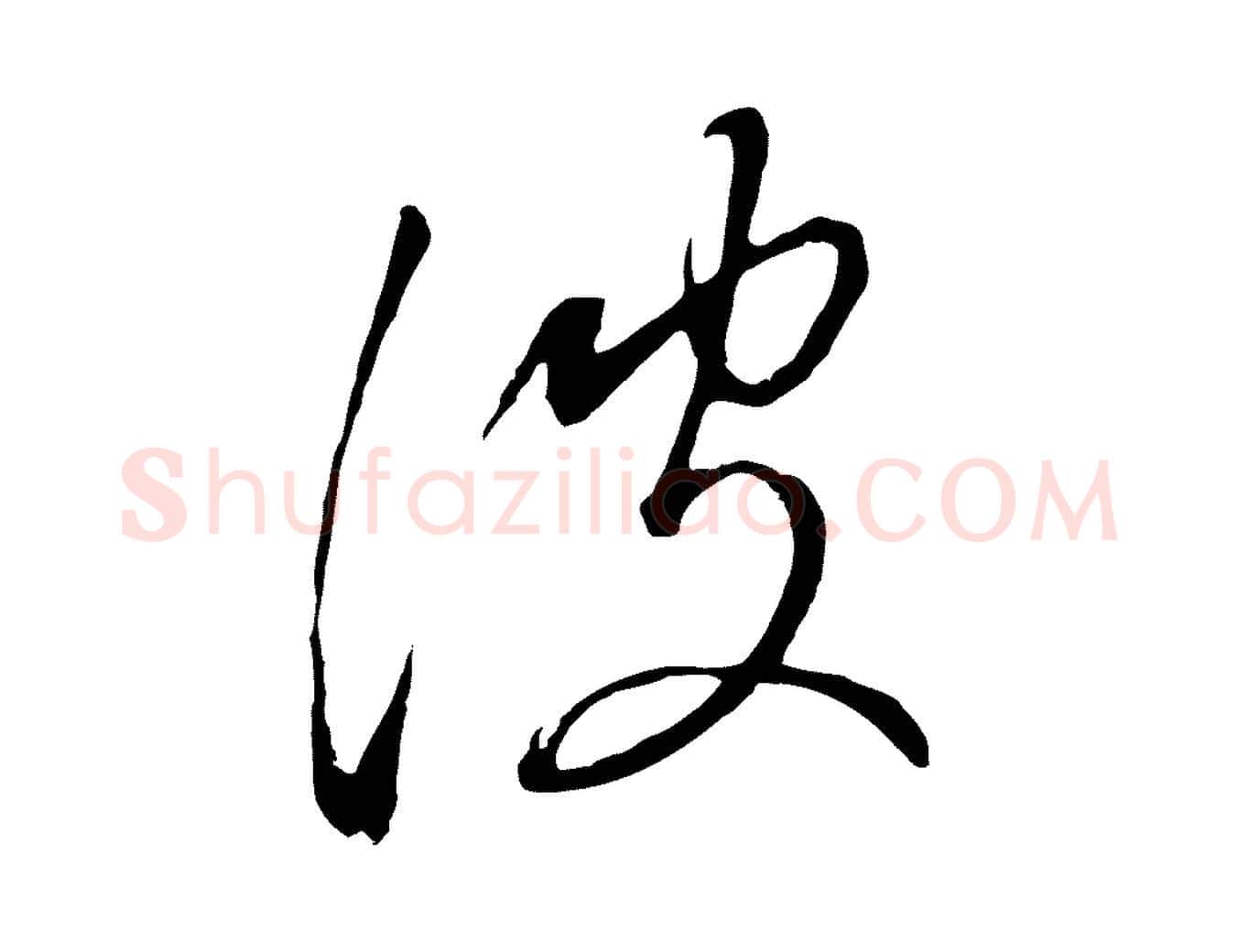 波毛笔行书写法,摘自明代董其昌书古人诗
