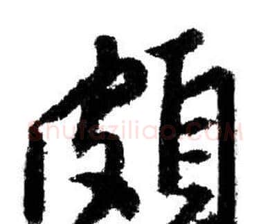 頗字赵孟頫毛笔行书写法,摘自赵孟頫毛笔行书作品