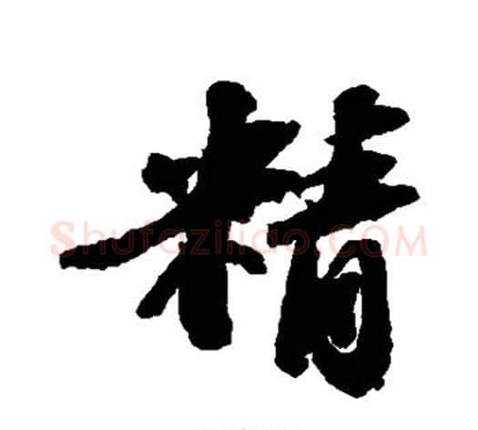 精字苏轼毛笔行书书法写法,摘自苏轼毛笔行书书法作品