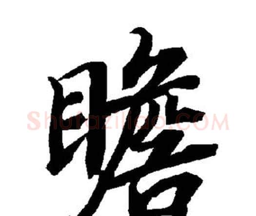瞻字赵孟頫毛笔行书书法写法,摘自赵孟頫毛笔行书书法作品