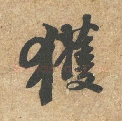 获毛笔行书的写法_苏轼书法行书获单字帖图片_摘自归安丘园帖第36字