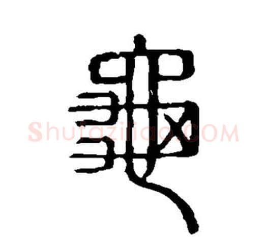 龟字许慎毛笔篆书书法写法,摘自说文解字