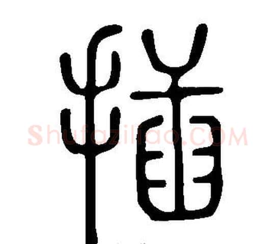 插字许慎毛笔篆书书法写法,摘自说文解字