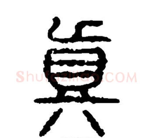 真字佚名毛笔篆书书法写法,摘自石鼓文