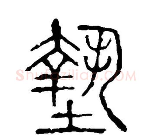 垫字许慎毛笔篆书书法写法,摘自说文解字