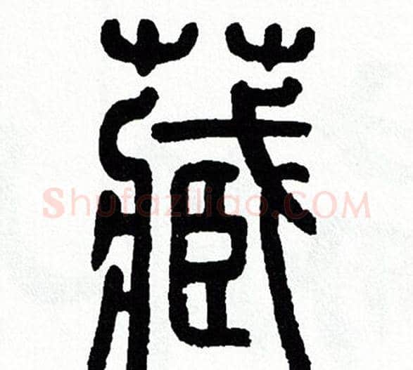 藏字方去疾毛笔篆书书法写法,摘自方去疾毛笔篆书书法作品