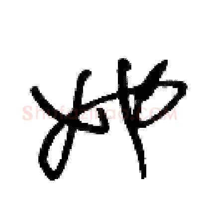 她硬笔草书写法,摘自王冬龄硬笔书法字帖
