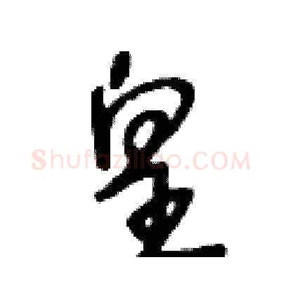 皇硬笔草书写法,摘自王冬龄硬笔书法字帖